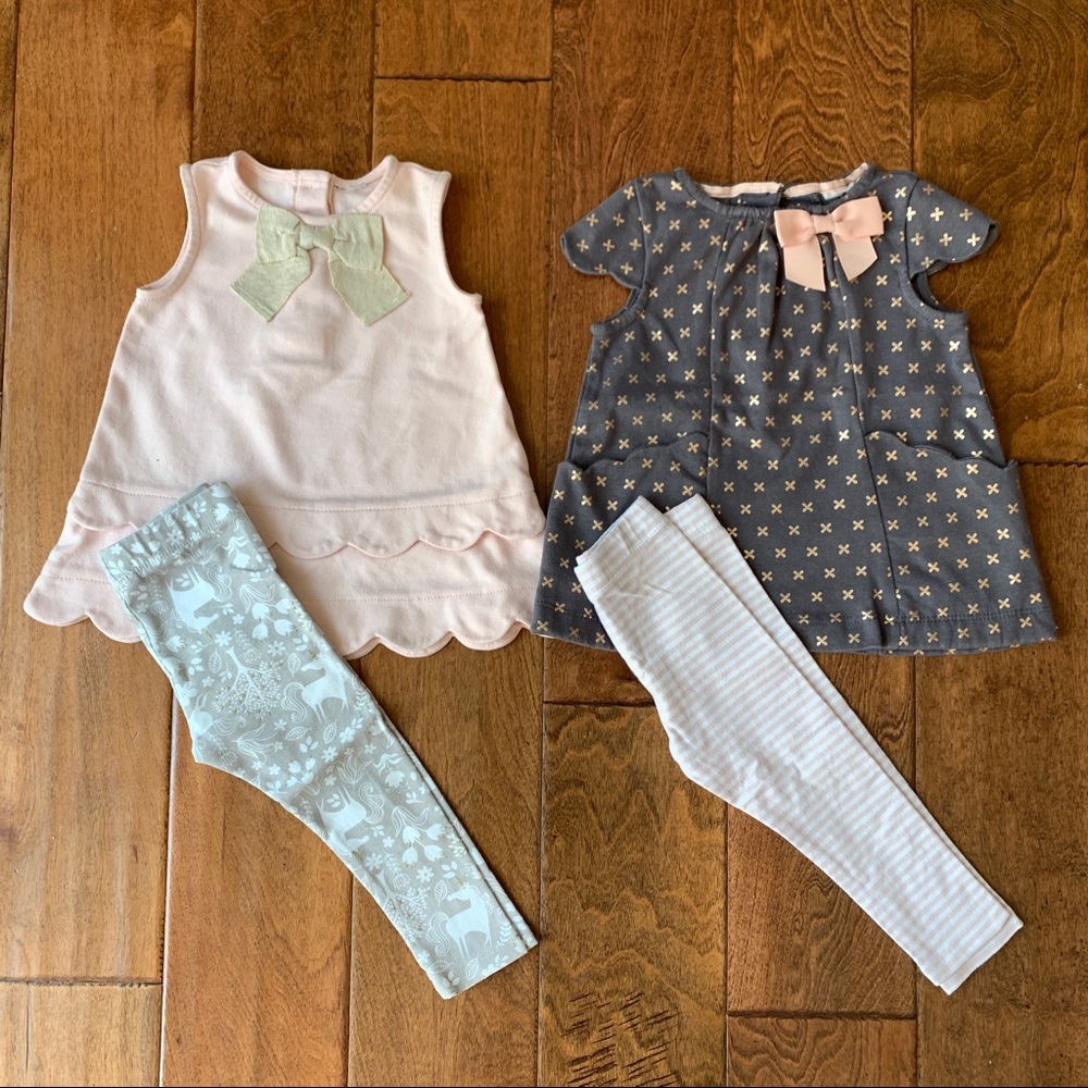 2 set of Dylan and Abby dress / tunic legging set